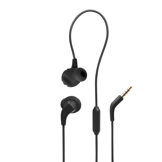 JBL Endurance Run 2 Wired - Black - Waterproof Wired Sports In-Ear Headphones - Hero